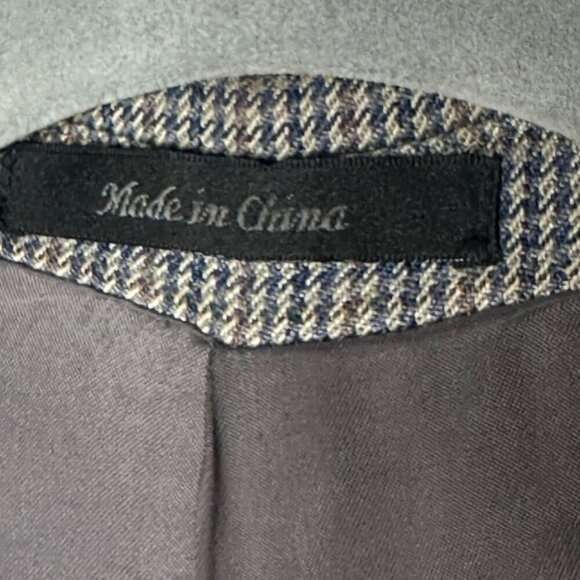 Lauren Ralph Lauren Men's Classic Gray Checkered Wool Silk Blazer Jacket 46R - Picture 6 of 10